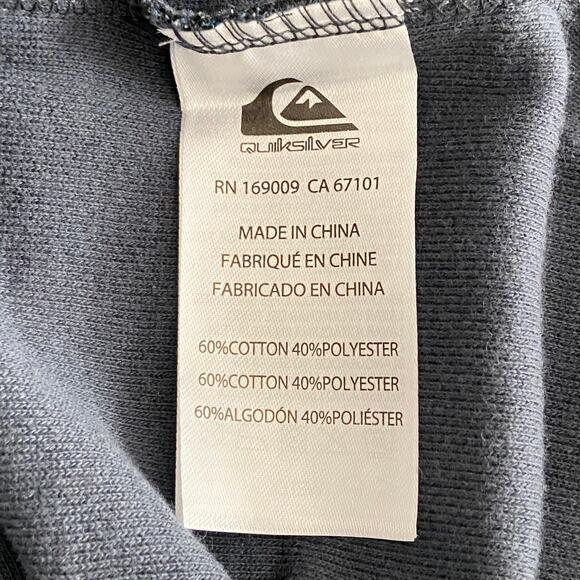 Quiksilver Pullover Hoodie Long Sleeve Men's Small Drawstring Blue Stripe NEW - Picture 9 of 13